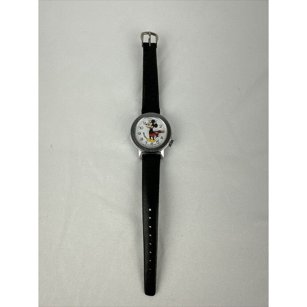 Vintage Bradley Swiss Made Mickey Mouse Wind Up Watch Animated Nodding Pointing‎